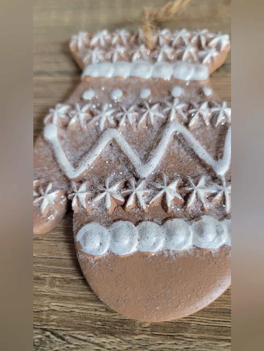 Wooden Gingerbread Holiday Decor in Natural White Christmas